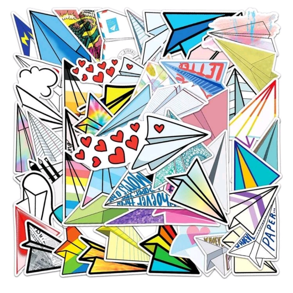 🍉5 for $25* Laptop Paper Plane Stickers